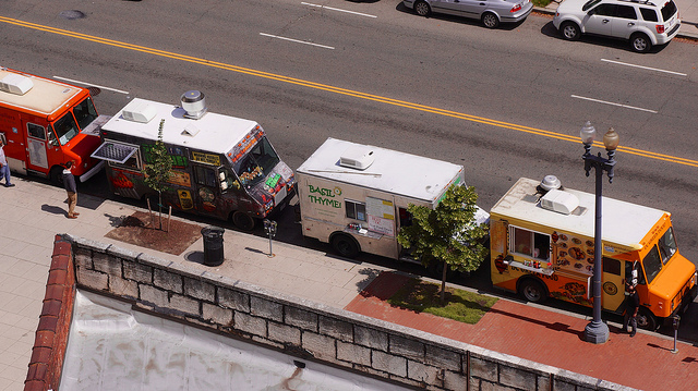 Food trucks on F Street in Washington, D.C.