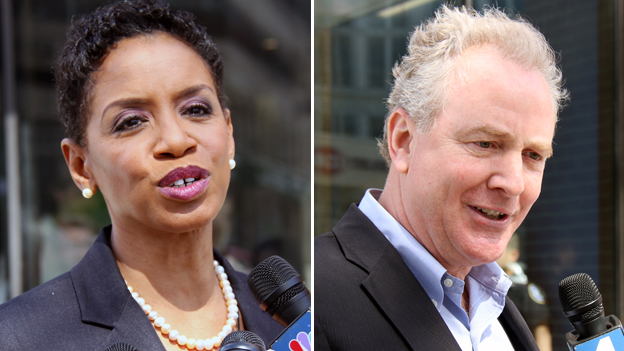 Democratic candidates for Maryland's Senate seat Rep. Donna Edwards (Md-4) and Rep. Chris Van Hollen (Md-8).