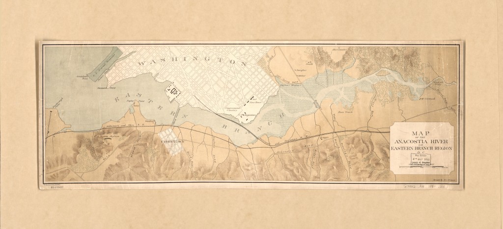 Map of the Anacostia River or Eastern Branch region D.C. 