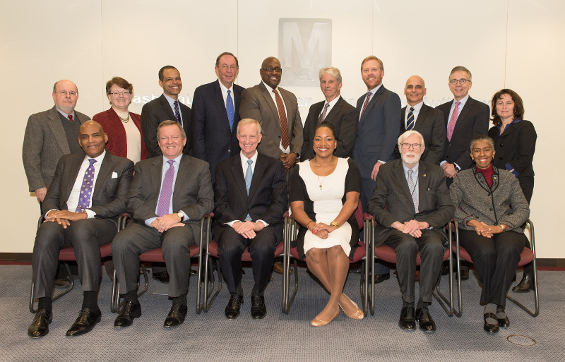 The former WMATA Board of Directors. Top row, left to right: Tony Giancola, Kathy Porter, Malcolm Augustine, Tom Bulger, Christian Dorsey, Michael Goldman, Leif Dormsjo, Tony Costa, Paul Smedberg and Harriet Tregoning. Bottom row, left to right: Corbett Price, Jim Corcoran, Jack Evans, Keturah Harley, Mort Downey and Catherine Hudgins.