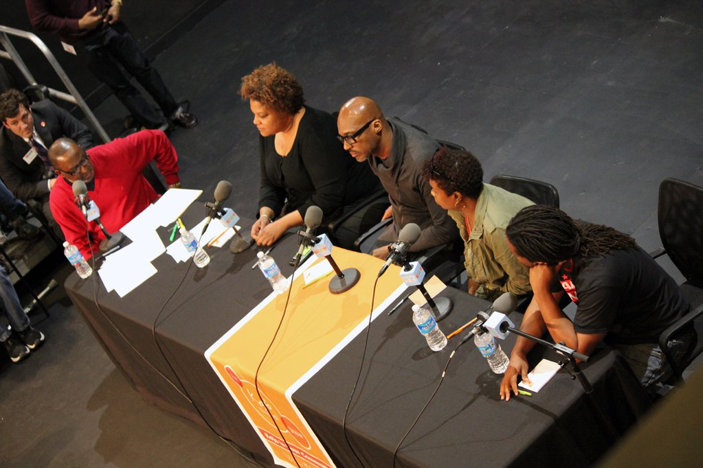 From left to right: Kojo Nnamdi, Deputy Mayor Courtney Snowden, Anacostia contributors Kymone Freeman, Schyla Pondexter-Moore and John Johnson.