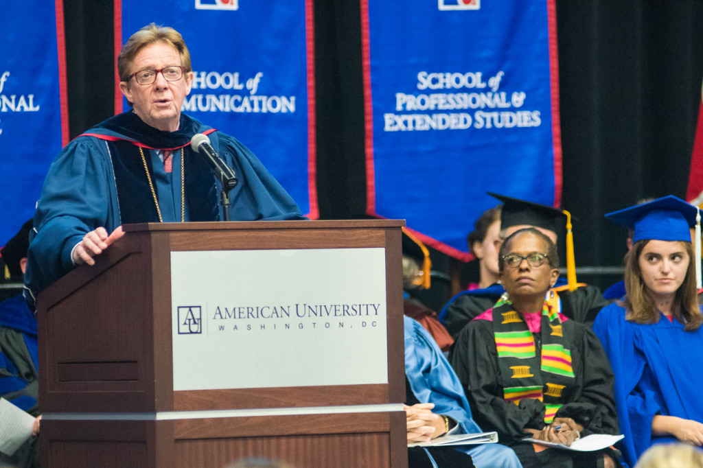 American University President Neil Kerwin at a convocation ceremony.