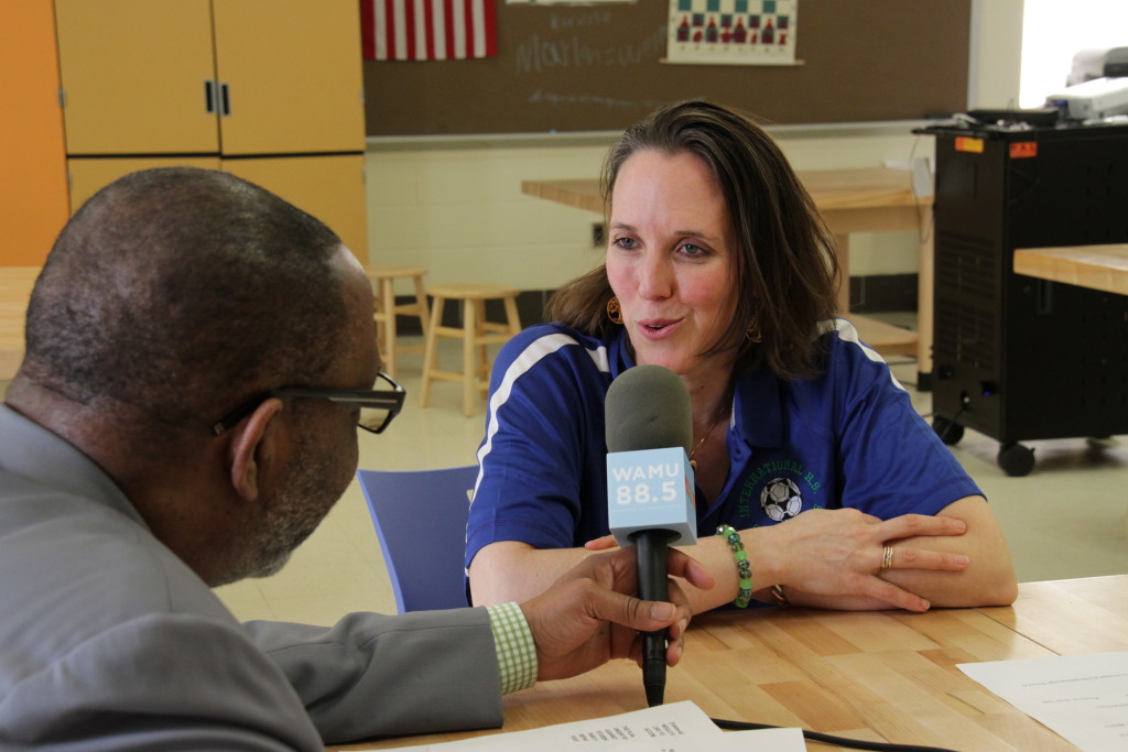 Principal Alison Hanks-Sloan at the International High School at Largo.