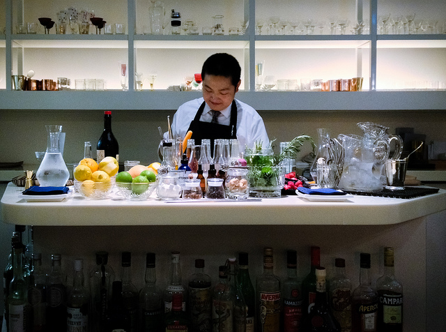 A cocktail engineer at Barmini in Washington, D.C.