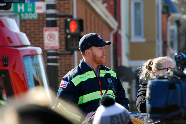 D.C. Transportation Director Leif Dormsjo at the D.C. streetcar opening ceremony.