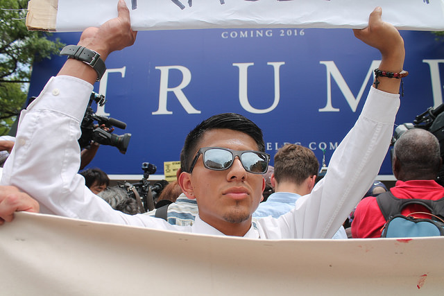 An Anti-Trump rally at D.C.'s Old Post Office Building on Pennsylvania Avenue and 12th Street, NW.