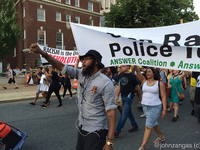 A "Black Lives Matter" protest in Washington, D.C. on July, 9, 2016.