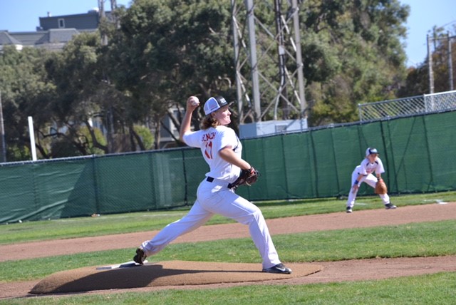 Paloma Benach, 12, pitching for DC Force, an all-girls baseball team.