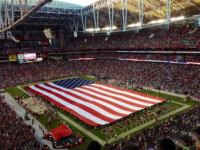 The National Anthem played at this game between the Arizona Cardinals and the Seattle Seahawks in 2013.