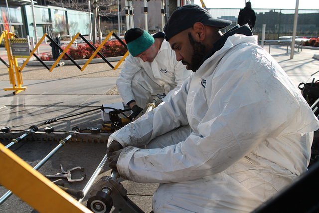 WMATA workers at Waterfront station at 4th and M Streets in Southwest Washington, D.C.