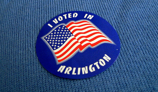 An "I Voted" sticker from Arlington, Va. in 2008.