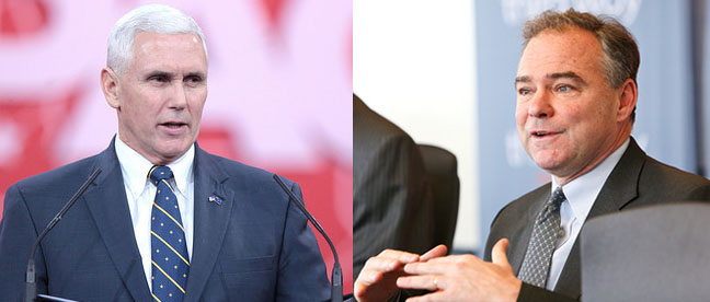 Vice Presidential candidates Mike Pence (left) and Tim Kaine (right).