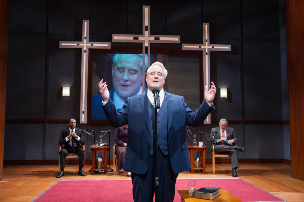 Justin Weaks, Michael Russotto and Michael Willis in "The Christians" at Theater J.