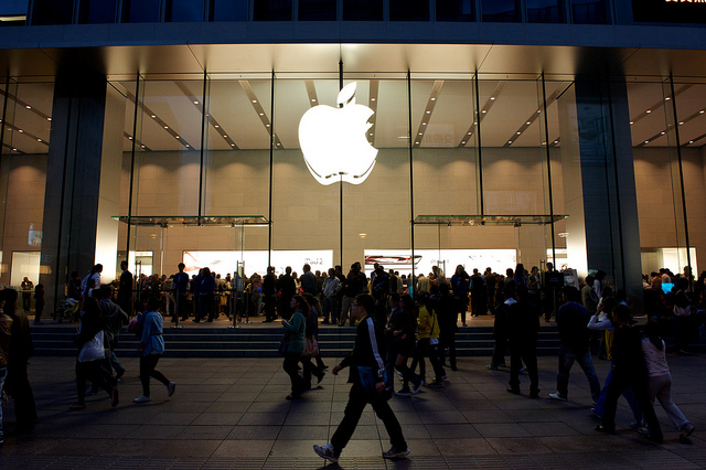 The flagship Apple store in Shanghai, China.