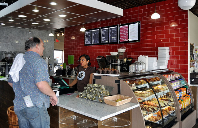 Montgomery County Councilmember Marc Elrich at Kaldi's Coffee Bar in Silver Spring. Elrich is the main proponent of the county's recently vetoed minimum wage hike plan.