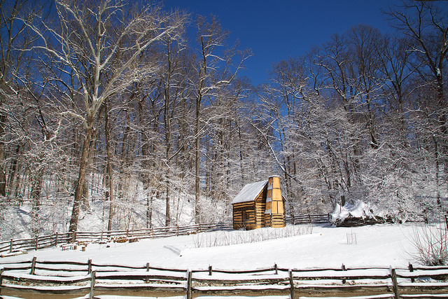 A slave cabin at George Washington's Mt. Vernon estate.