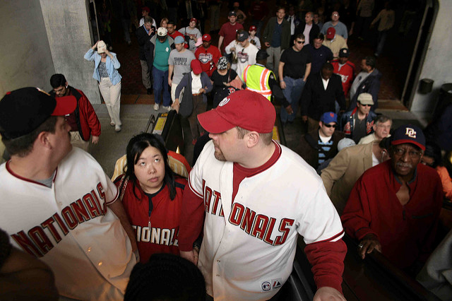 Washington Nationals fans on their way to the 2006 season opening game versus the New York Mets.