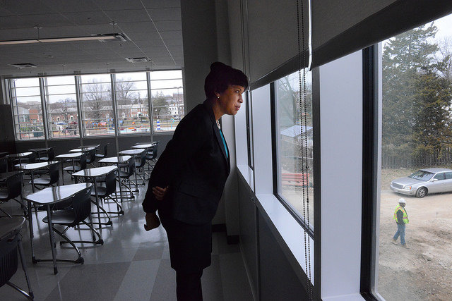 Mayor Muriel Bowser tours
the new Brookland Middle School in 2015.