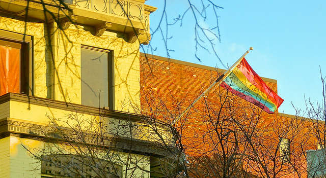 Rainbow flag in Dupont Circle