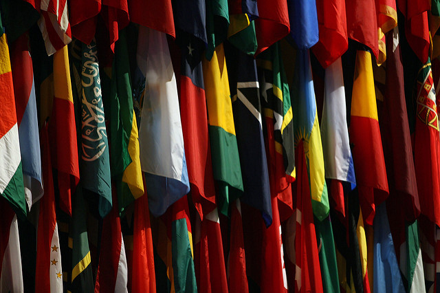 A flag display in Istanbul, Turkey.