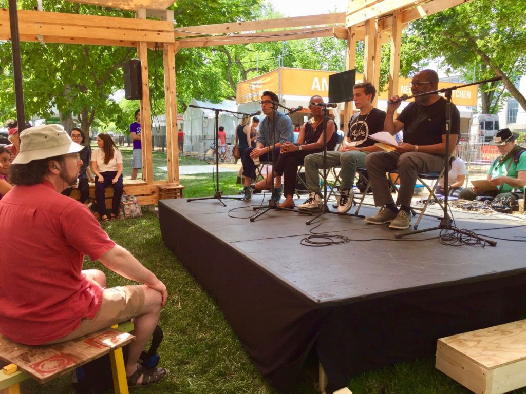 Kojo Nnamdi in the Story Circle at the 2017 Smithsonian Folklife Festival