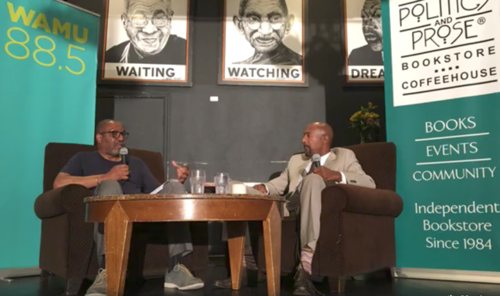 Kojo Nnamdi (left) and Paul Butler (right) discuss Butler's new book "Chokehold."