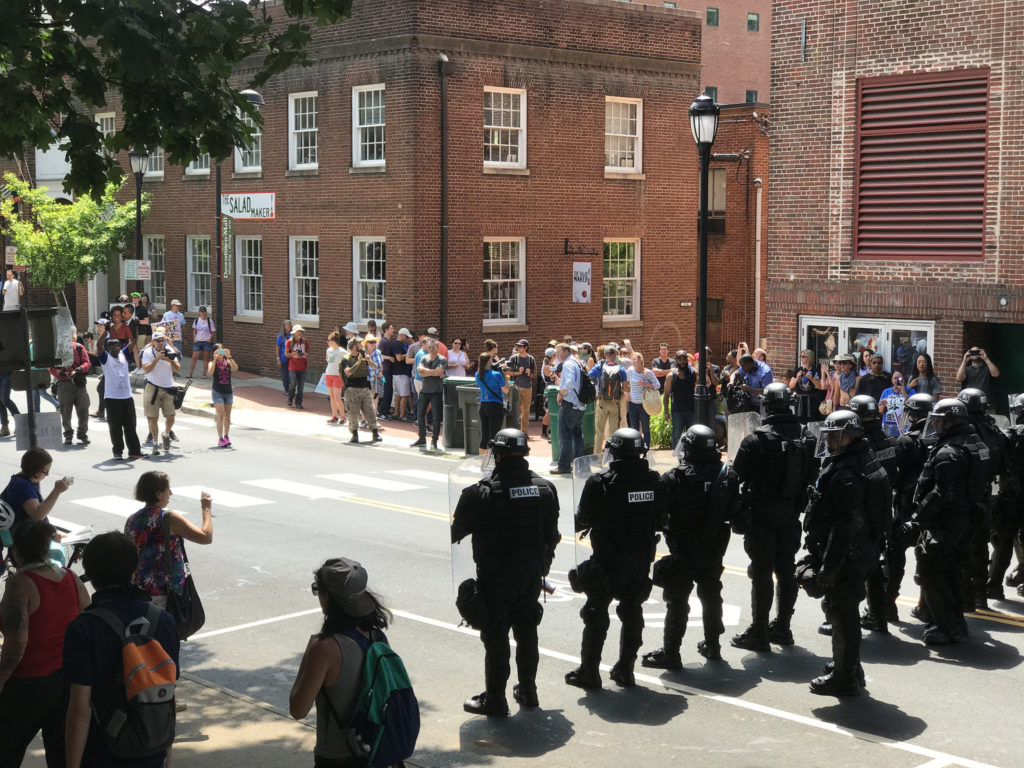 Police line in Charlottesville 