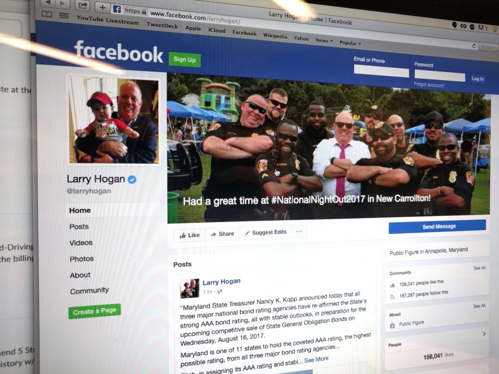 Maryland Gov. Larry Hogan's Facebook page.