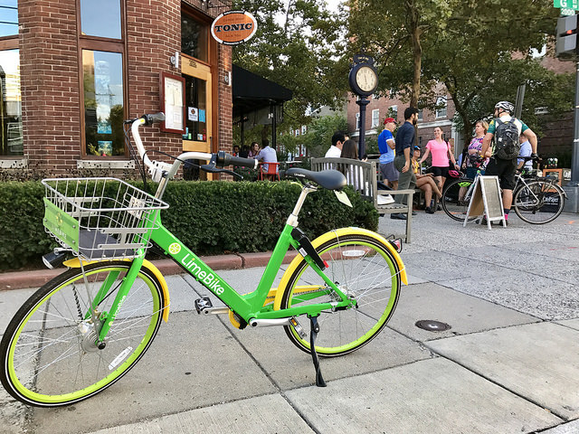 Dockless bike parked in Washington, D.C.