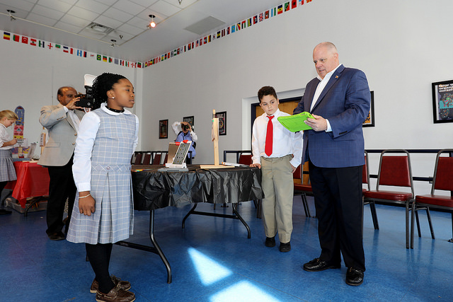 Governor Hogan at the annual Maryland STEM Festival at Maryland International School in Elkridge, Md.