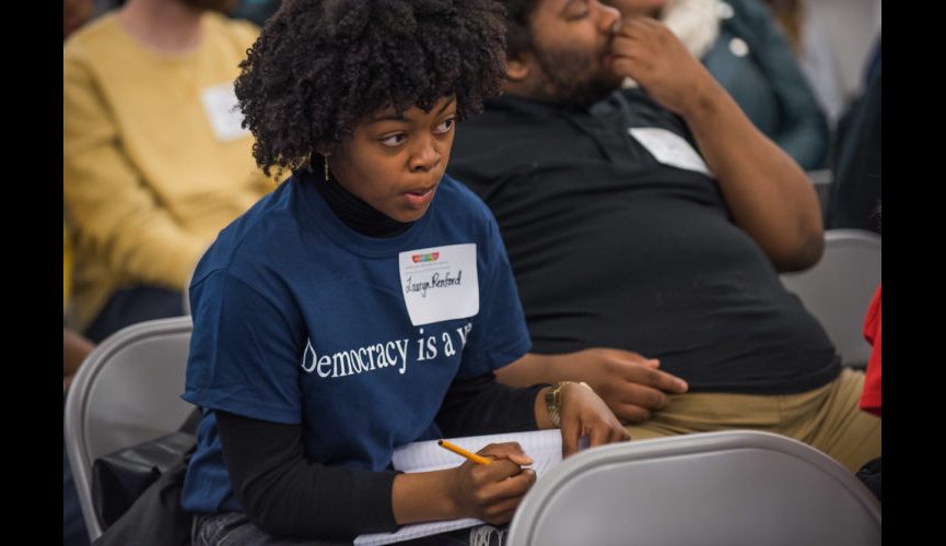 WASHINGTON, DC &#8211; MARCH 20, 2018: WAMU&#8217;s DC Prep Student Town Hall hosted by Kojo Nnamdi of &#8220;The Kojo Nnamdi Show&#8221; at DC Prep Benning Elementary Campus in Washington, DC. (Photo by Richie Downs)