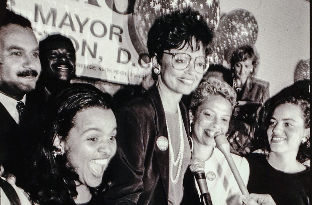 Washington mayoral candidate Sharon Pratt at a campaign event in 1990.