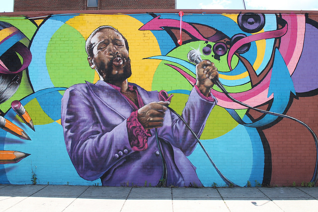 Marvin Gaye mural by Aniekan Udofia in Washington, D.C.