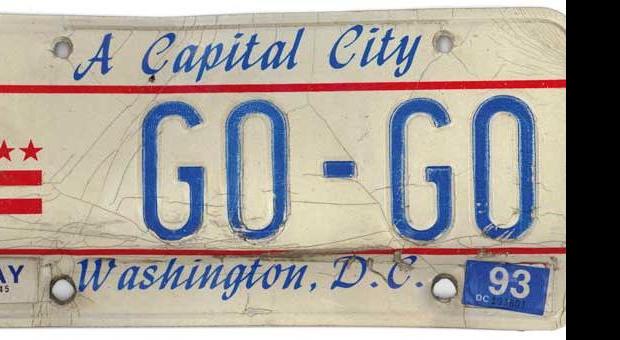 Go-Go producer and TTED label exec Maxx Kidd's Go-Go license plate.
