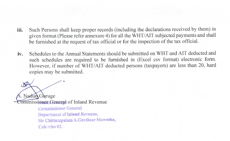 Revised circular issued for deduction of WHT and Advance Income Tax ...