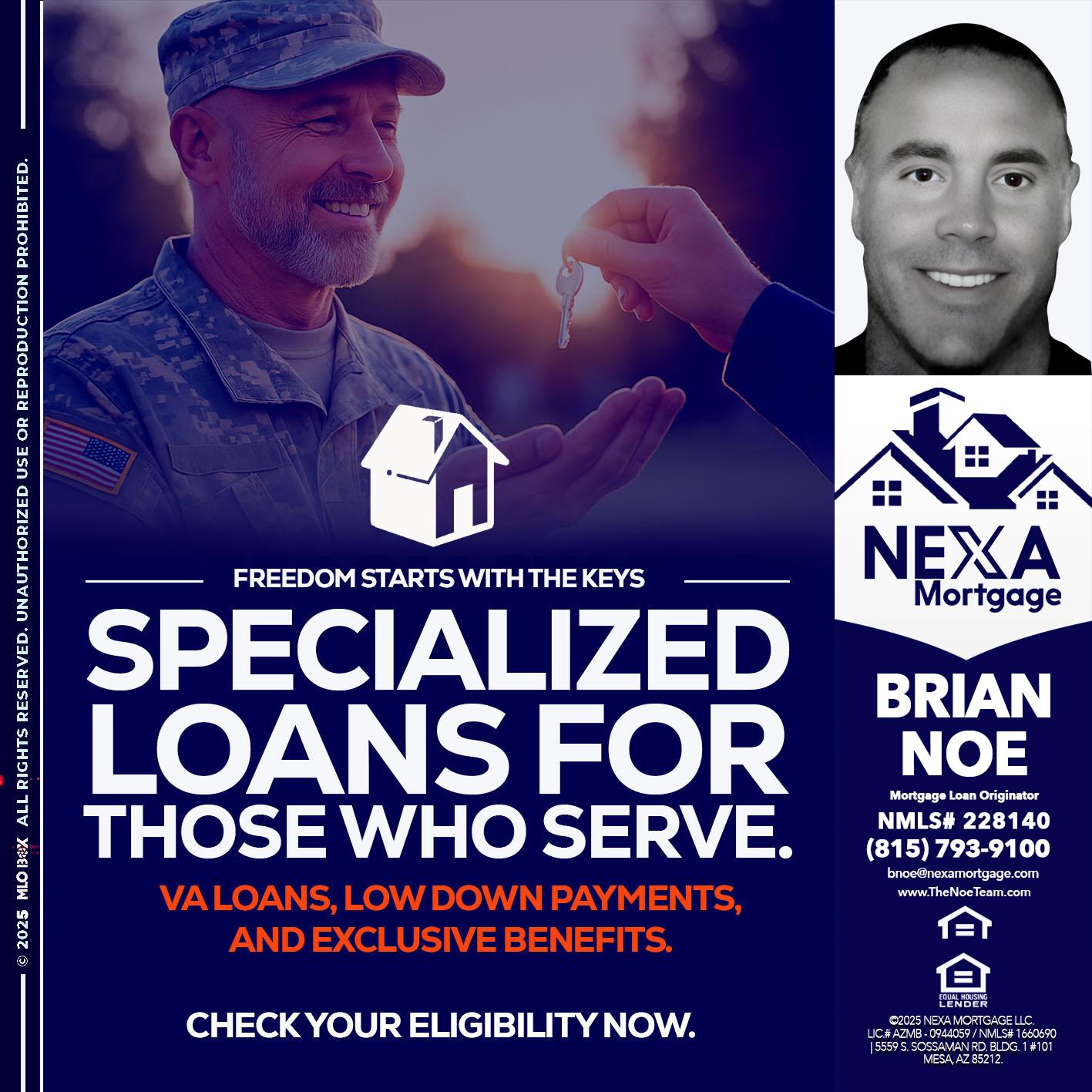 SPECIALIZED LOANS - Brian Noe -Mortgage Loan Originator