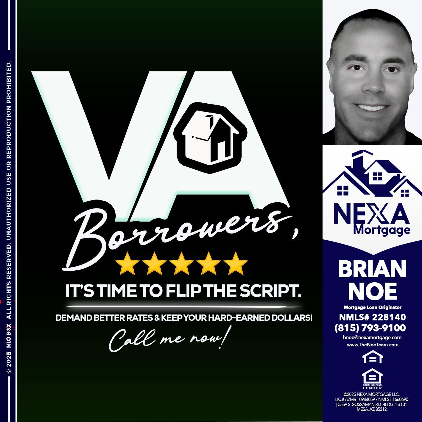 VA BORROWERS - Brian Noe -Mortgage Loan Originator