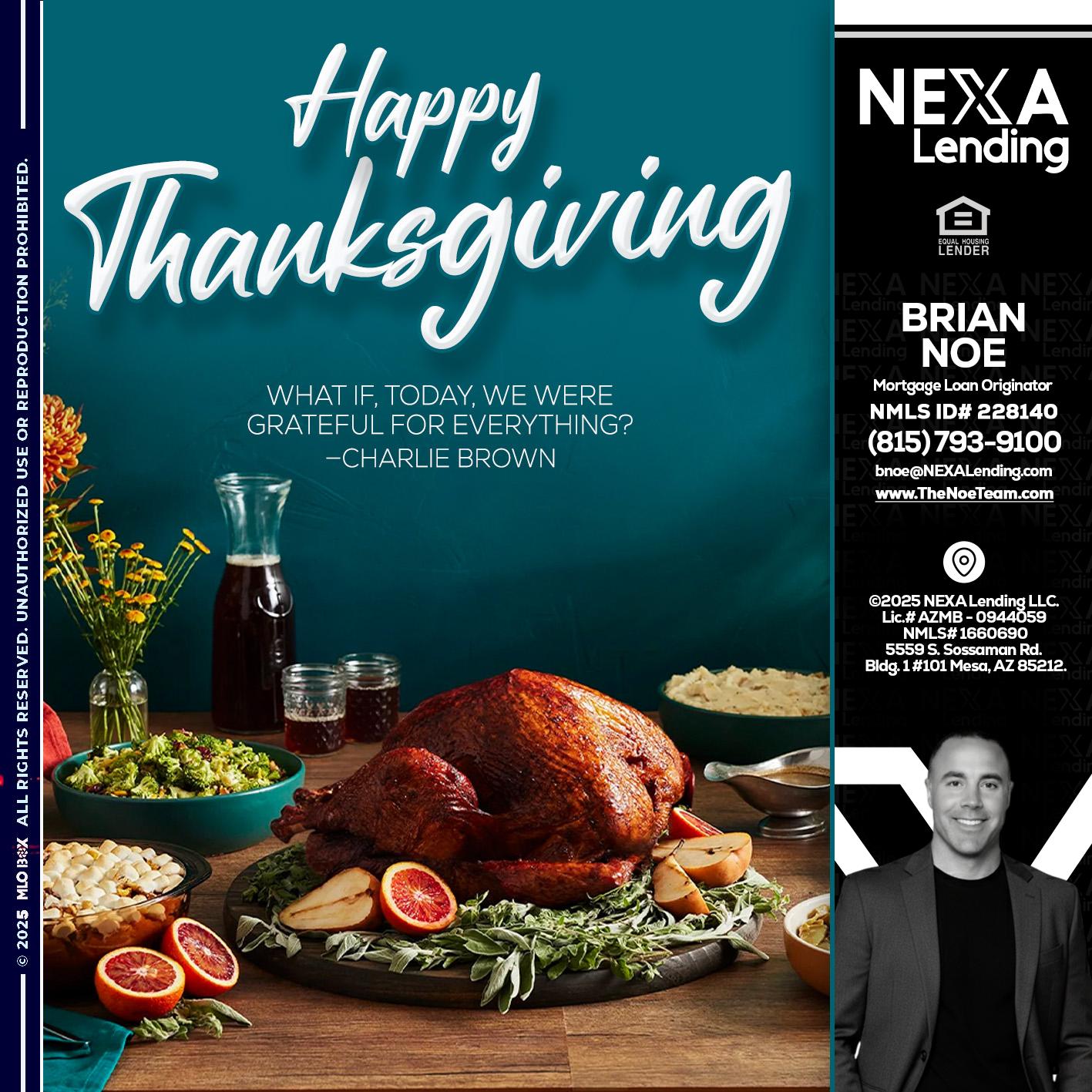 happy Thanksgiving - Brian Noe -Mortgage Loan Originator