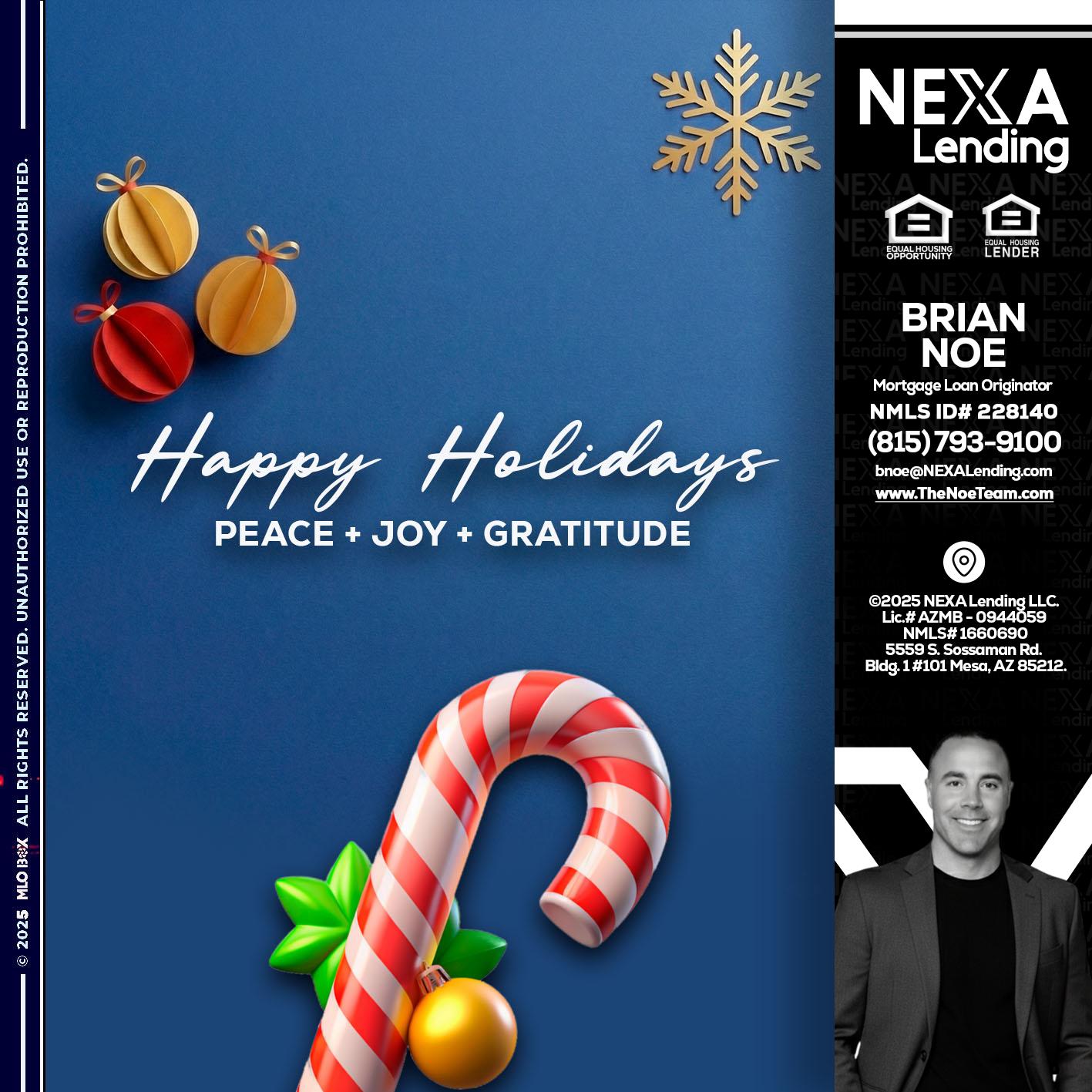 HAPPY HOLIDAYS - Brian Noe -Mortgage Loan Originator