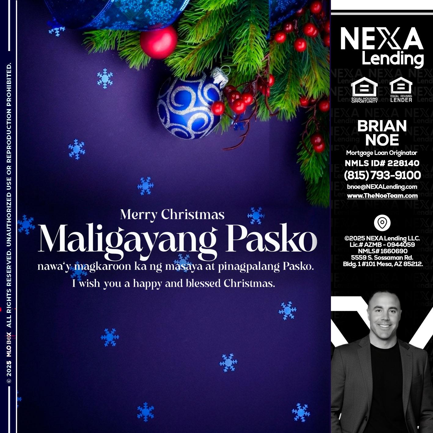 Maligayang Pasko - Brian Noe -Mortgage Loan Originator