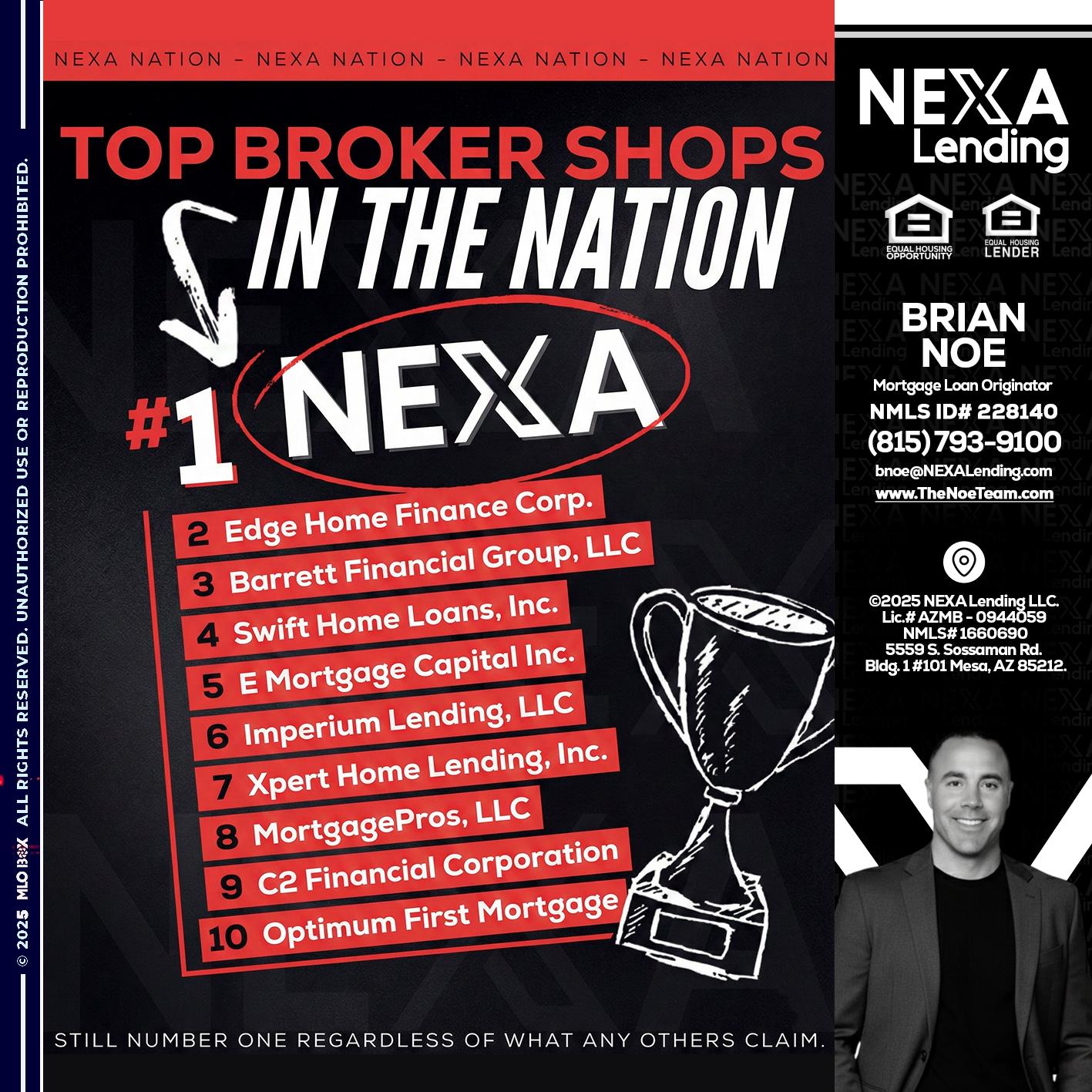 top broker - Brian Noe -Mortgage Loan Originator
