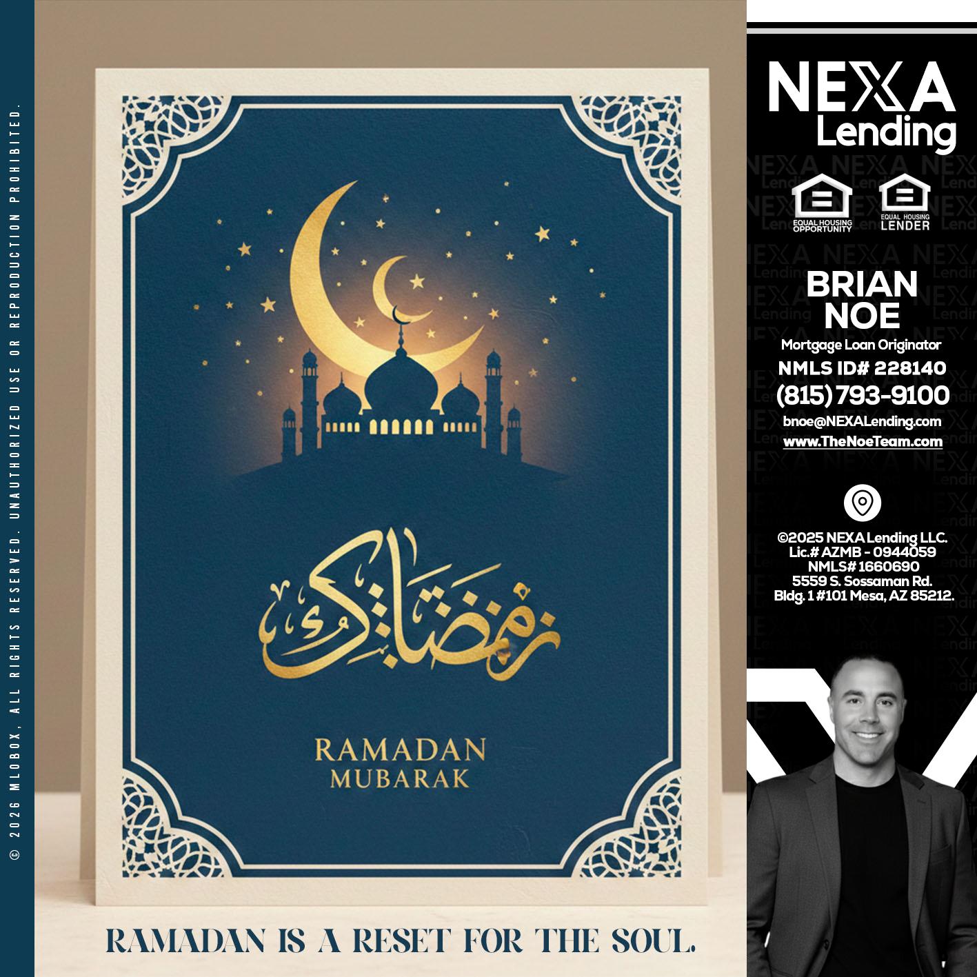 HAPPY RAMADAN - Brian Noe -Mortgage Loan Originator