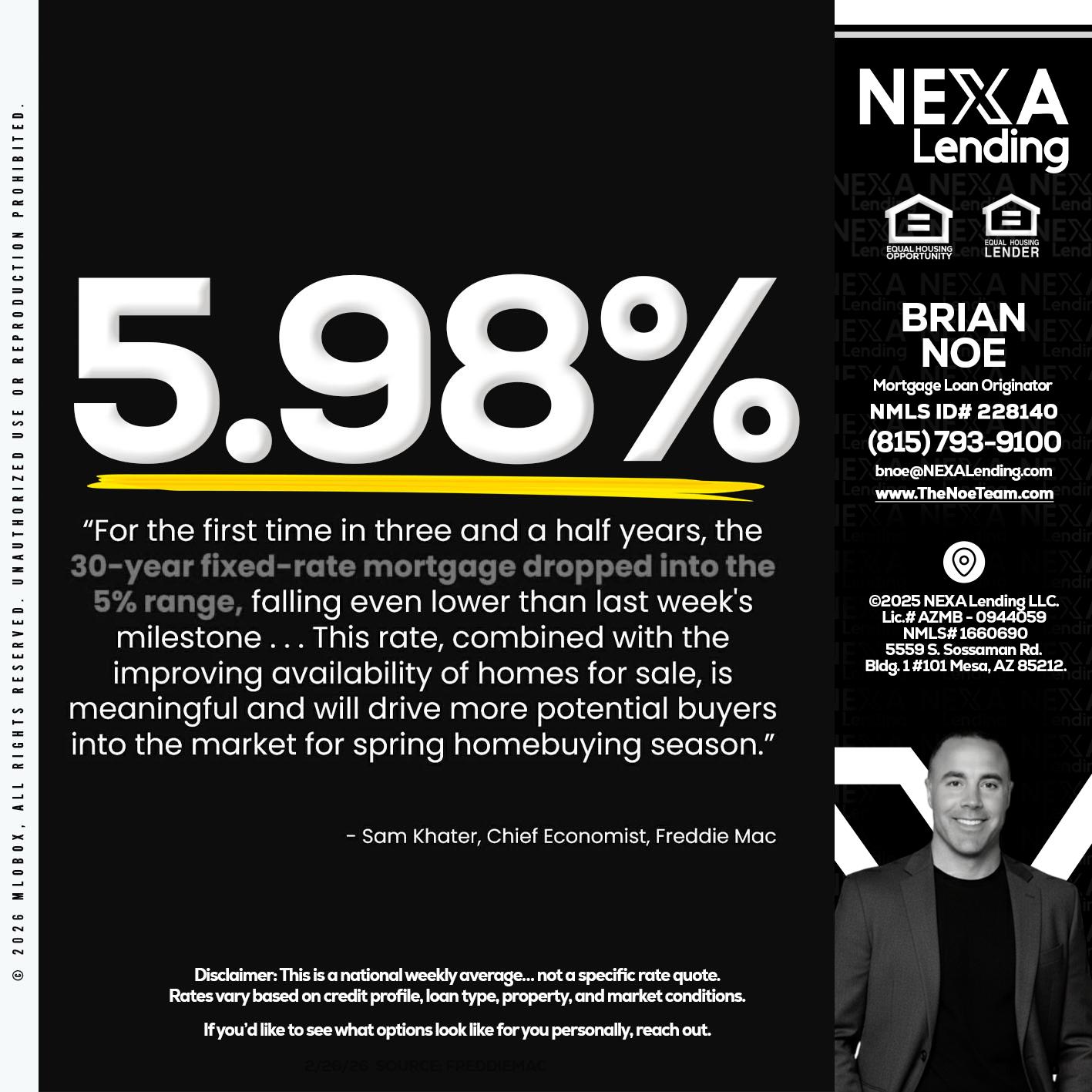 5.98% - Brian Noe -Mortgage Loan Originator