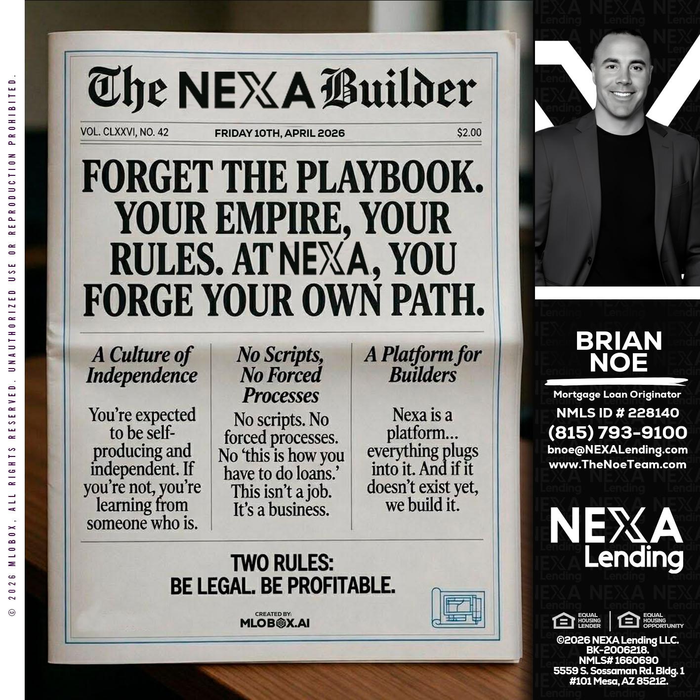 THE NEXA BUILDER - Brian Noe -Mortgage Loan Originator