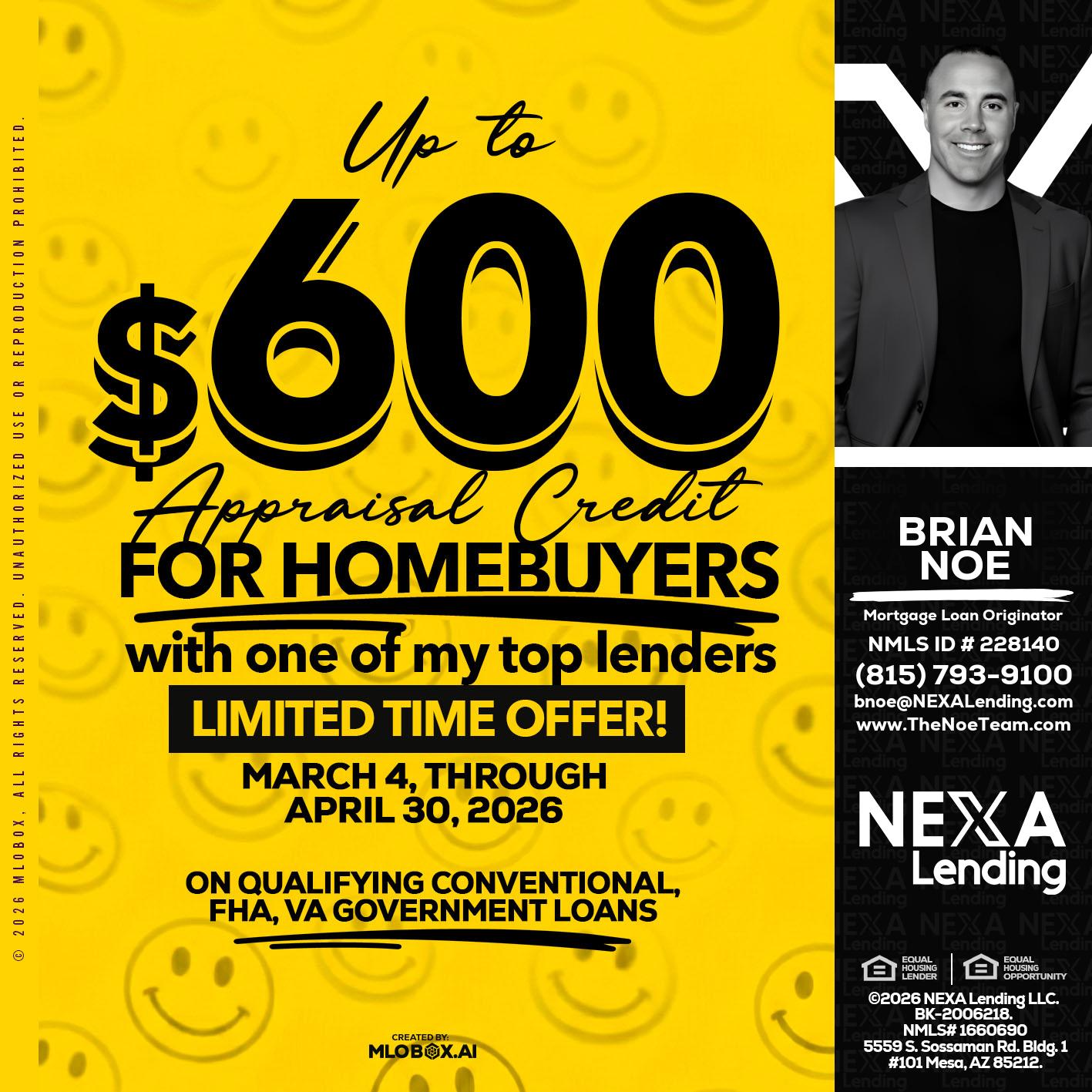 UP TO 600 - Brian Noe -Mortgage Loan Originator