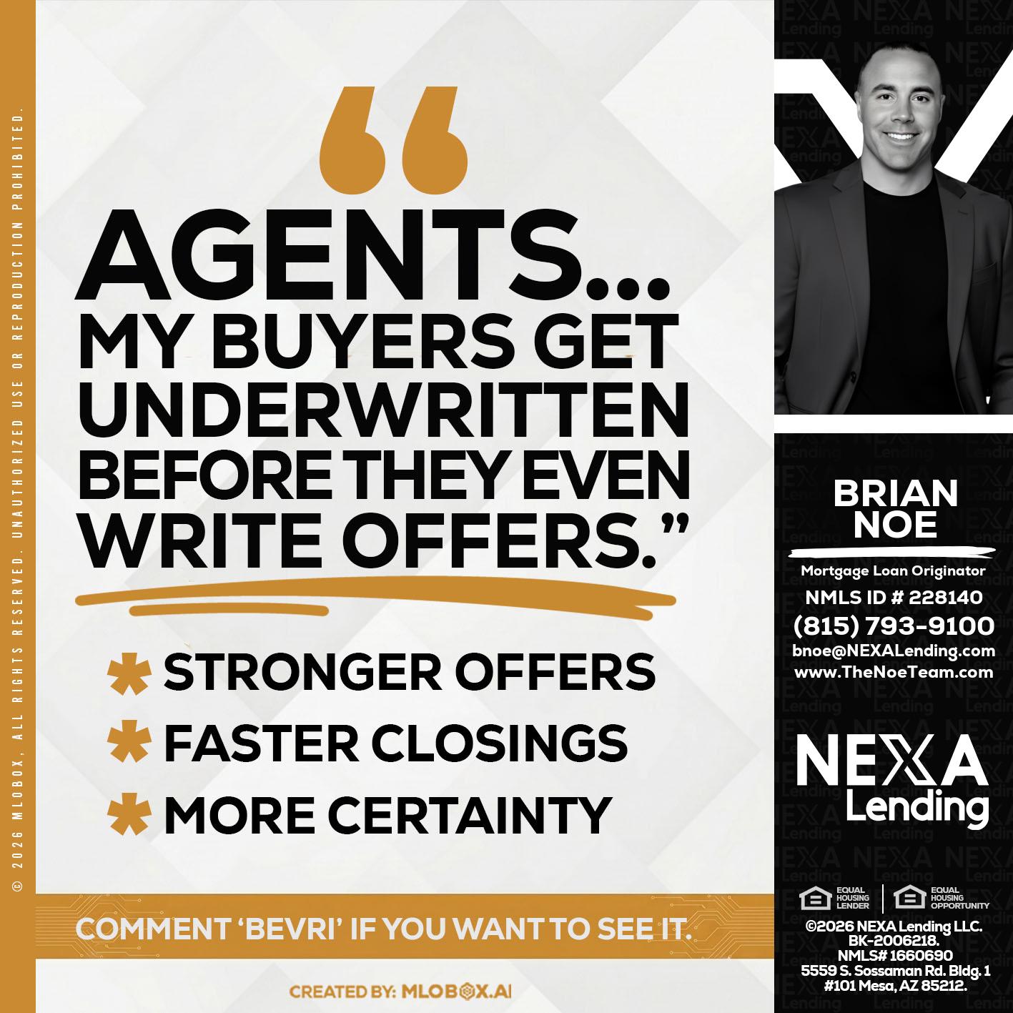 agents - Brian Noe -Mortgage Loan Originator
