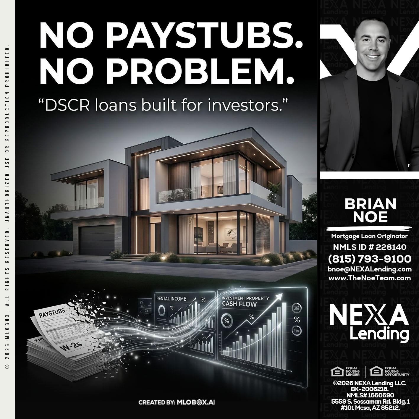 no paystub - Brian Noe -Mortgage Loan Originator
