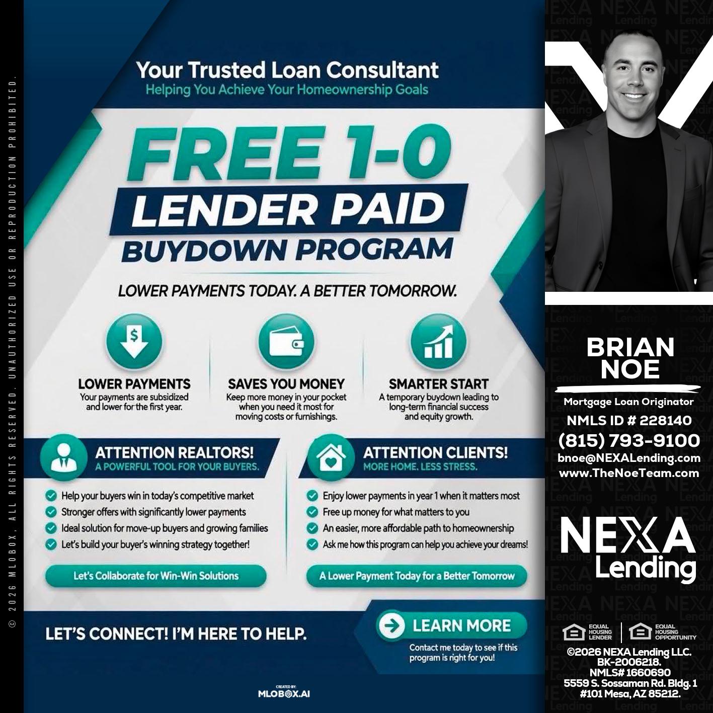 FREE 1-0 - Brian Noe -Mortgage Loan Originator