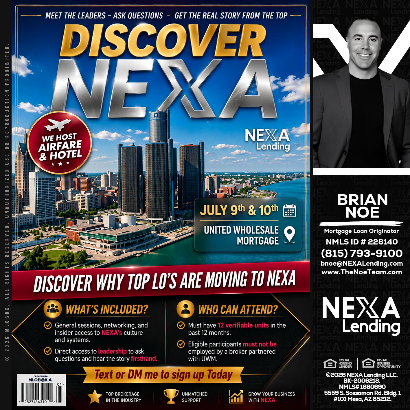 DISCOVER NEXA - Brian Noe -Mortgage Loan Originator