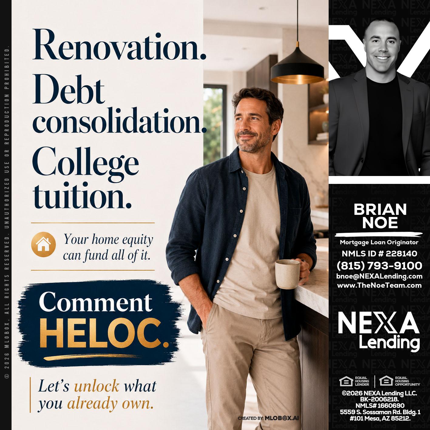 RENOVATION DEBT - Brian Noe -Mortgage Loan Originator